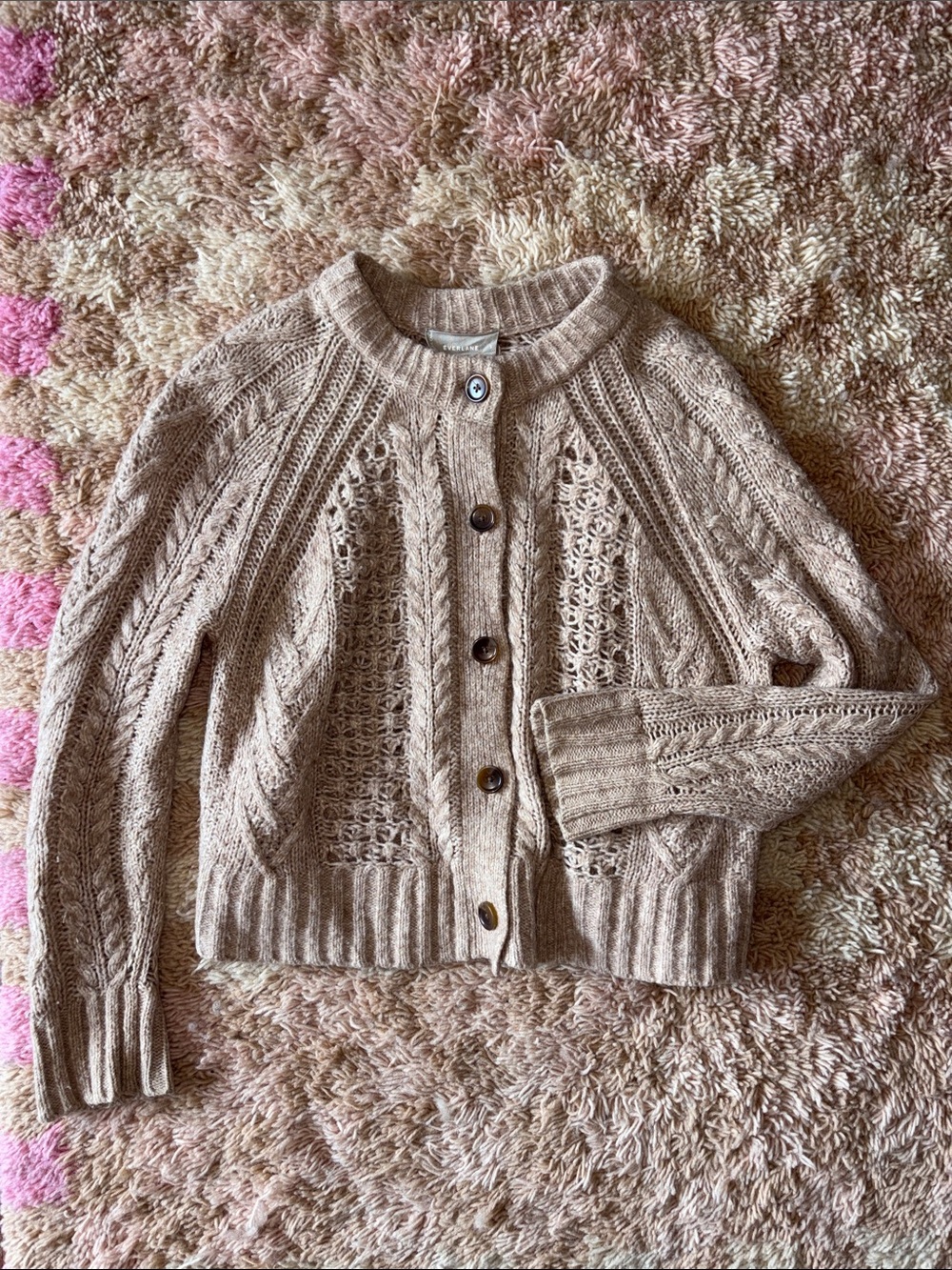 Everlane Cloudknit Boxy cable wool cardigan - small